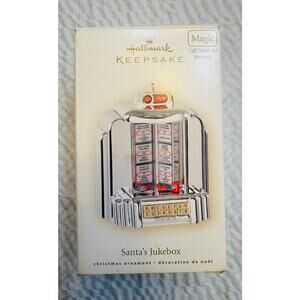 2007 Hallmark Keepsake Santa's Jukebox Magic Light Sound & Movement Ornament